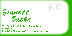 zsanett batha business card